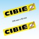 2 sticker decals Cibié 28 cm for ALPINE RENAULT