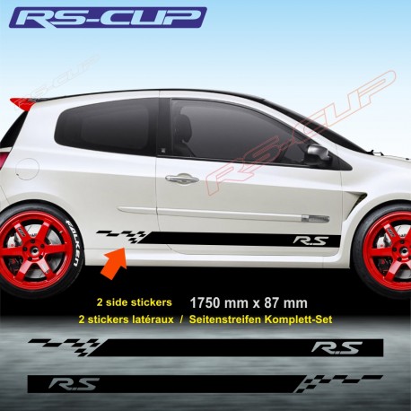 RS Seitenstreifen Aufkleber für RENAULT CLIO 3 RS