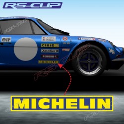 Lot de 2 stickers MICHELIN 32 cm pour ALPINE RENAULT et Renault Gordini