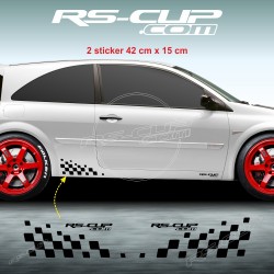 Kit 2 stickers damier RACING pour Renault MEGANE 2 RS