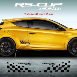 Kit 2 stickers damier RACING pour Renault MEGANE 2 RS