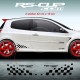 Kit 2 stickers damier RACING pour Renault CLIO 2 RS
