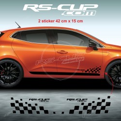 RACING FLAG Seitenstreifen Aufkleber für RENAULT CLIO 2 RS