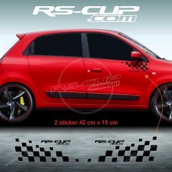 RACING FLAG Seitenstreifen Aufkleber für RENAULT TWINGO