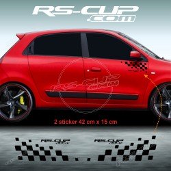 Kit 2 stickers damier RACING pour Renault TWINGO