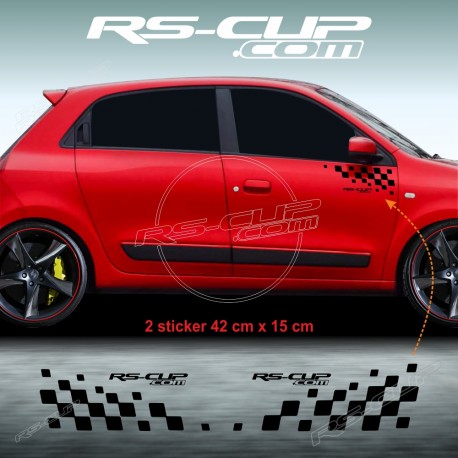 Kit 2 stickers damier RACING pour Renault TWINGO