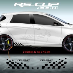 Kit 2 stickers damier RACING pour Renault CLIO 2 RS