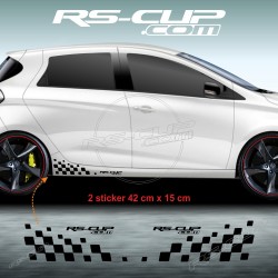 RACING FLAG Seitenstreifen Aufkleber für RENAULT CLIO 2 RS