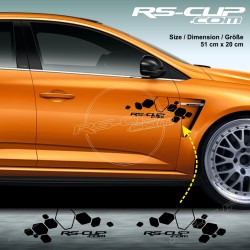 DIAMOND RACING Seitenstreifen Aufkleber für RENAULT MEGANE 4 RS