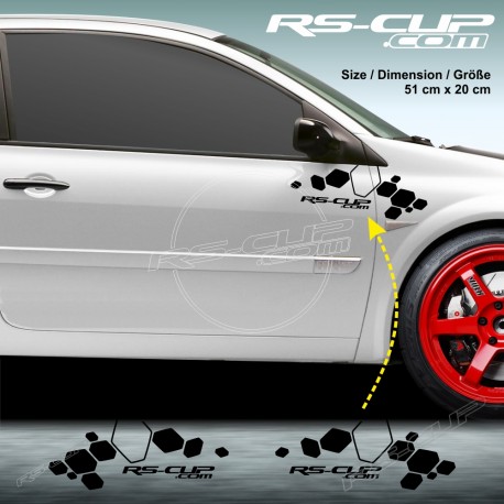 DIAMOND RACING Seitenstreifen Aufkleber für RENAULT MEGANE 2 RS