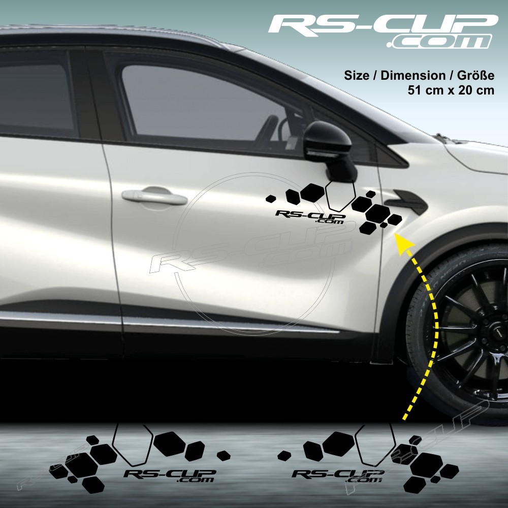 Double Bandes Racing Stripes Vinyl Decal for Renault Clio IV 4 2012 2019 BD800-7