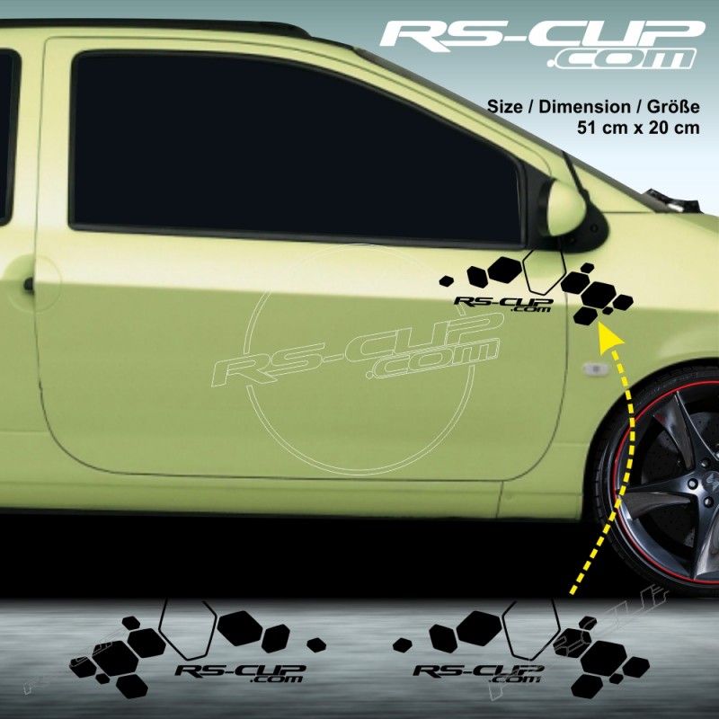 DIAMOND RACING Seitenstreifen Aufkleber für RENAULT TWINGO RS