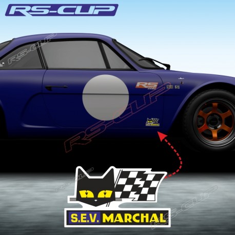 2 Aufkleber S.E.V. MARCHAL 9 cm  für ALPINE RENAULT