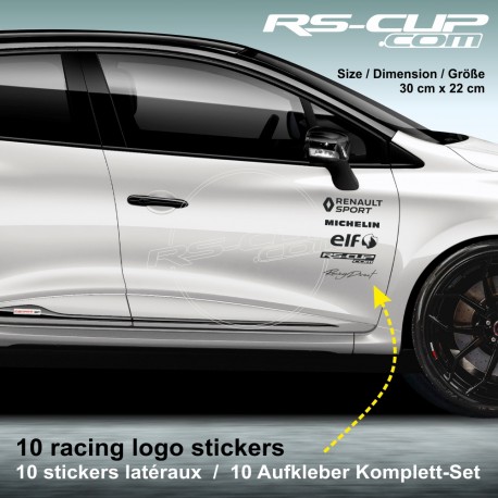 TWINGO Aufkleber racing pack 10 logo RENAULT SPORT MICHELIN RS-CUP ELF RACING DIRECT