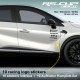 TWINGO Sticker racing pack 10 logo RENAULT SPORT MICHELIN RS-CUP ELF RACING DIRECT