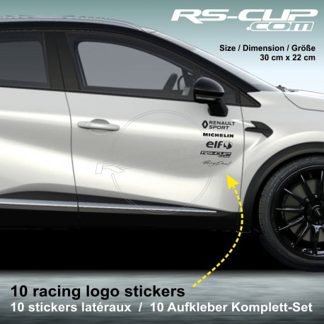 TWINGO Aufkleber racing pack 10 logo RENAULT SPORT MICHELIN RS-CUP ELF RACING DIRECT