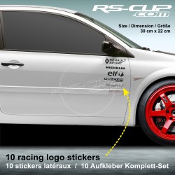 TWINGO Sticker pack 10 logo racing pour RENAULT SPORT MICHELIN RS-CUP ELF RACING DIRECT