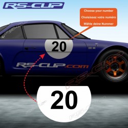 2 race number plate decal TYPE 1 with CLASSIC NUMBER for ALPINE RENAULT