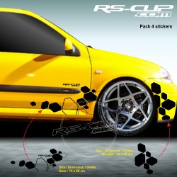 RS DESIGN Seitenstreifen Aufkleber für RENAULT CLIO 2 RS
