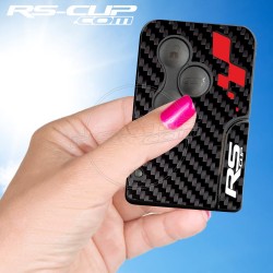 Sticker Clé 3 boutons RENAULT SPORT Look carbone et logo RS rouge