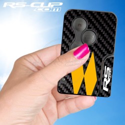 Sticker for 3 buttons Key RENAULT SPORT carbon look with red RS-logo