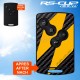 Sticker for 4 buttons Key RENAULT SPORT CARBON look and yellow stripes
