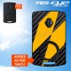 Sticker for 4 buttons Key RENAULT SPORT CARBON look and yellow stripes