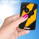 Sticker for 4 buttons Key RENAULT SPORT CARBON look and yellow stripes