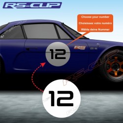 2 race number plate round decal TYPE 2 with DESIGN NUMBER for ALPINE RENAULT