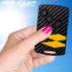 Sticker for 4 buttons Key RENAULT SPORT CARBON look and yellow stripes
