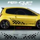 Large chequered flag decals for Renault TWINGO