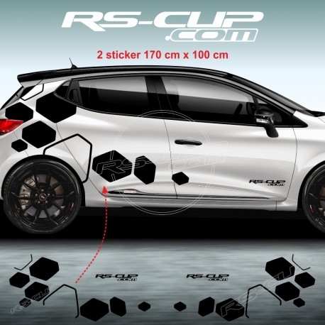Große Rauten Seitenstreifen Aufkleber für RENAULT CLIO 4 RS