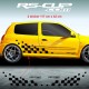 Kit sticker damier géants pour Renault CLIO 2 RS