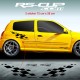 RS-SPORT Seitenstreifen Aufkleber für RENAULT CLIO 2 RS