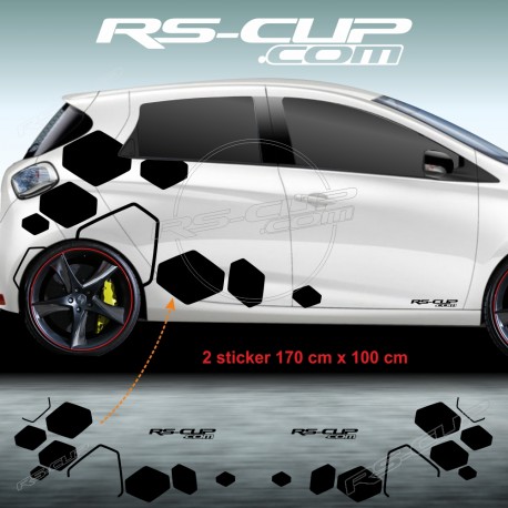 RS DESIGN Seitenstreifen Aufkleber für RENAULT TWINGO