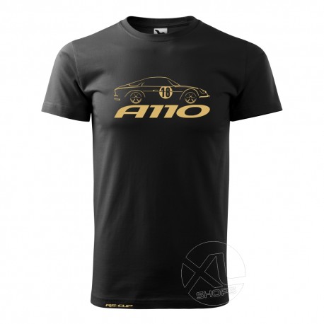 Men Tshirt  A110 ALPINE RENAULT Black and golden