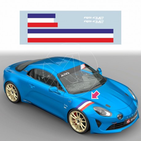 BLUE RED stripe decals kit for ALPINE A110 A110S PURE LEGEND