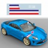 Kit double bande autocollante BLEU BLANC ROUGE pour ALPINE A110 A110S PURE LEGEND