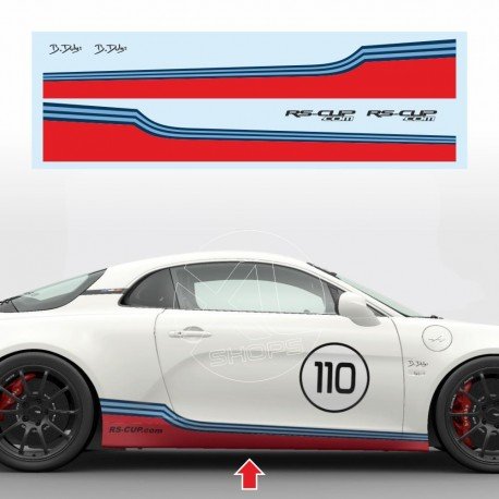 Seitenstreifen Aufkleber MARTINI RACING für  ALPINE A110