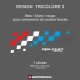 1 sticker ALPINE damiers tricolore pour capot moteur