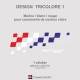 1 tricolour ALPINE chequered flag sticker decal for bonnet