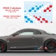 2 stickers Racing pour Alpine A110 damiers latéraux tricolore