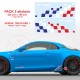 2 stickers Racing pour Alpine A110 damiers latéraux tricolore