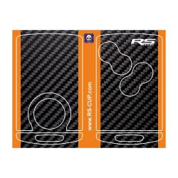 Aufkleber für 4 Tasten Schlüssel  ALPINE A110 CARBON look  und Orange streifen