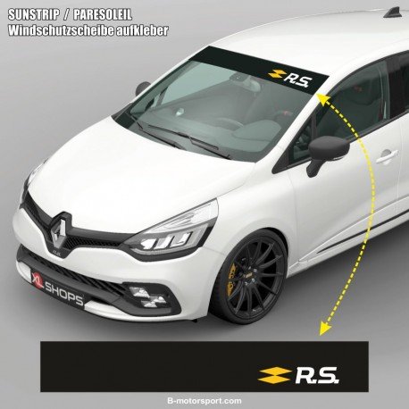 Paresoleil logo RENAULT SPORT RS 2018 noir jaune blanc pour Captur Megane Clio Twingo