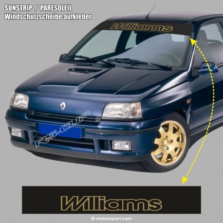 Windshield decal WILLIAMS outline for RENAULT CLIO 16s