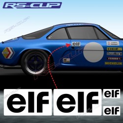 Lot de 4 stickers ELF pour ALPINE RENAULT et Renault Gordini