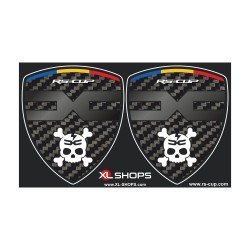 2 Aufkleber DACIA SKULL und Carbon