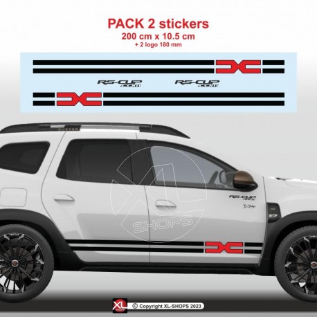 2 X Racing Seitenstreifen Aufbleber für Dacia Duster
