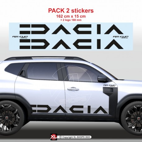 2 DACIA-Logo 2024 Seitenstreifen Aufbleber für Duster III